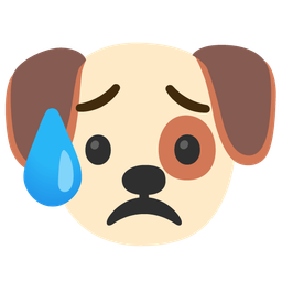 Sad but relieved face and Dog face