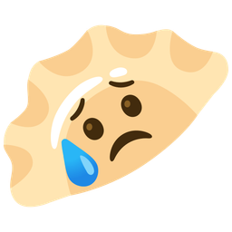 Sad but relieved face and Dumpling