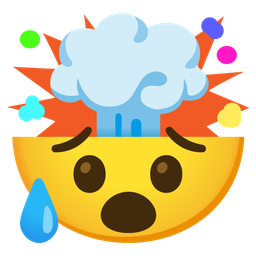 Sad but relieved face and Exploding head