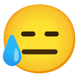 Sad but relieved face and Expressionless face