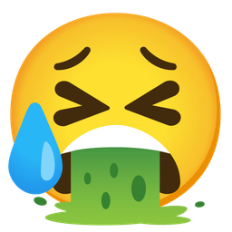 Sad but relieved face and Face vomiting