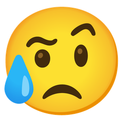 Sad but relieved face and Face with raised eyebrow