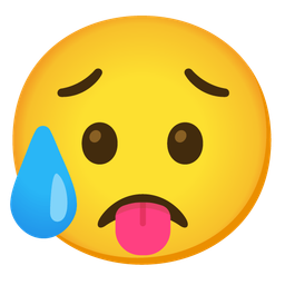 Sad but relieved face and Face with tongue