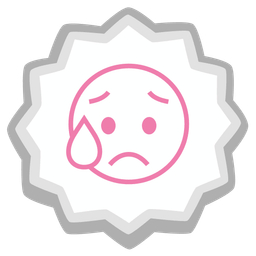 Sad but relieved face and Fish cake with swirl