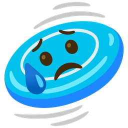 Sad but relieved face and Flying disc