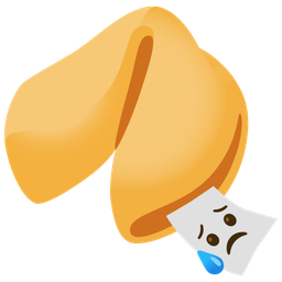 Sad but relieved face and Fortune cookie