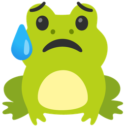 Sad but relieved face and Frog