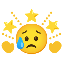 Sad but relieved face and Glowing star