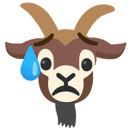Sad but relieved face and Goat