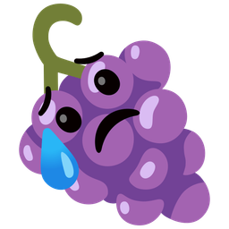 Sad but relieved face and Grapes