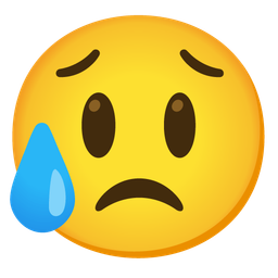 Sad but relieved face and Grinning face with big eyes