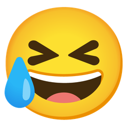 Sad but relieved face and Grinning squinting face