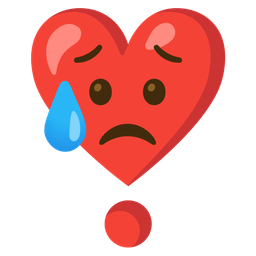 Sad but relieved face and Heart exclamation