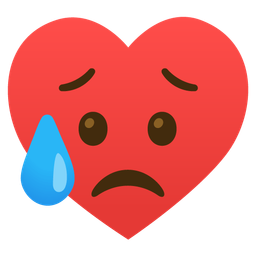 Sad but relieved face and Heart suit