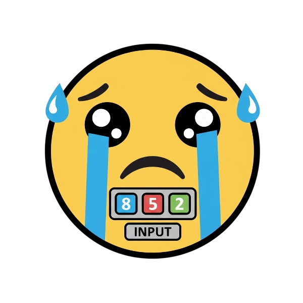 Sad but relieved face and Input numbers
