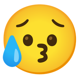 Sad but relieved face and Kissing face with smiling eyes