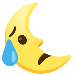 Sad but relieved face and Last quarter moon face