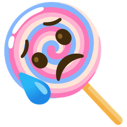Sad but relieved face and Lollipop
