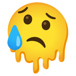 Sad but relieved face and Melting face