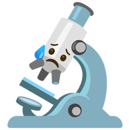 Sad but relieved face and Microscope