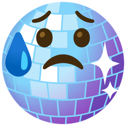Sad but relieved face and Mirror ball