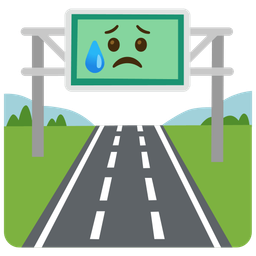 Sad but relieved face and Motorway