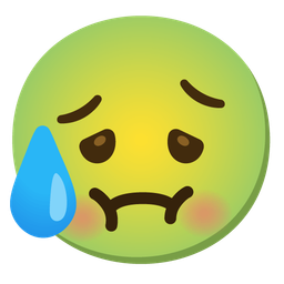 Sad but relieved face and Nauseated face