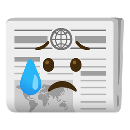 Sad but relieved face and Newspaper