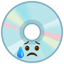 Sad but relieved face and Optical disk