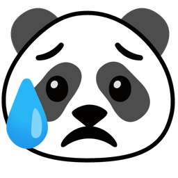 Sad but relieved face and Panda