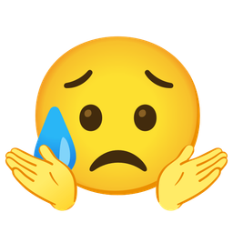 Sad but relieved face and Person shrugging