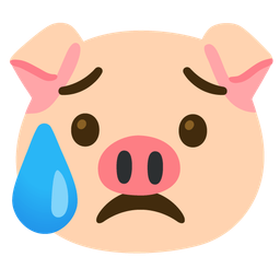 Sad but relieved face and Pig face