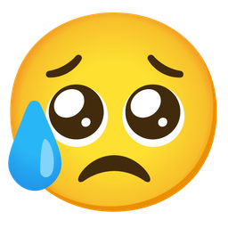 Sad but relieved face and Pleading face