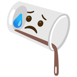 Sad but relieved face and Pouring liquid