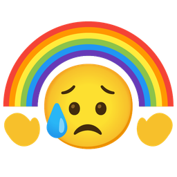 Sad but relieved face and Rainbow