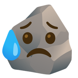 Sad but relieved face and Rock