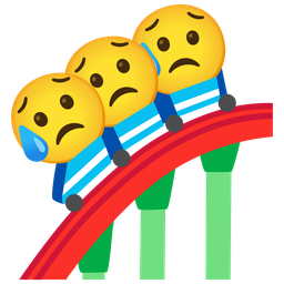 Sad but relieved face and Roller coaster