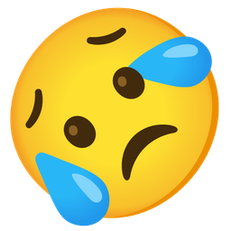 Sad but relieved face and Rolling on the floor laughing