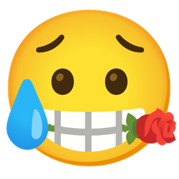 Sad but relieved face and Rose