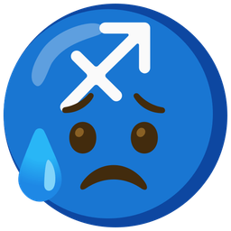 Sad but relieved face and Sagittarius
