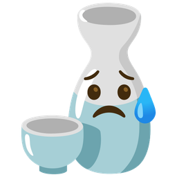 Sad but relieved face and Sake