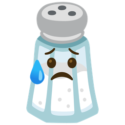 Sad but relieved face and Salt