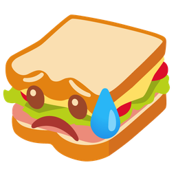 Sad but relieved face and Sandwich