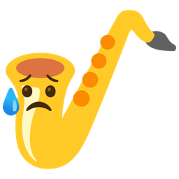 Sad but relieved face and Saxophone