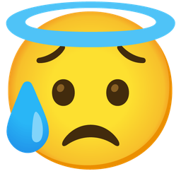 Sad but relieved face and Smiling face with halo