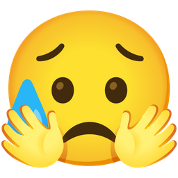 Sad but relieved face and Smiling face with open hands