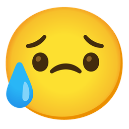 Sad but relieved face and Smiling face with smiling eyes