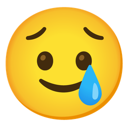 Sad but relieved face and Smiling face with tear