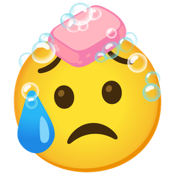 Sad but relieved face and Soap