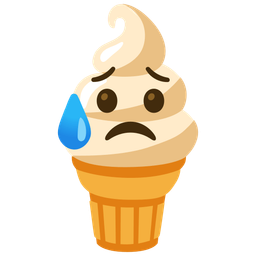Sad but relieved face and Soft ice cream